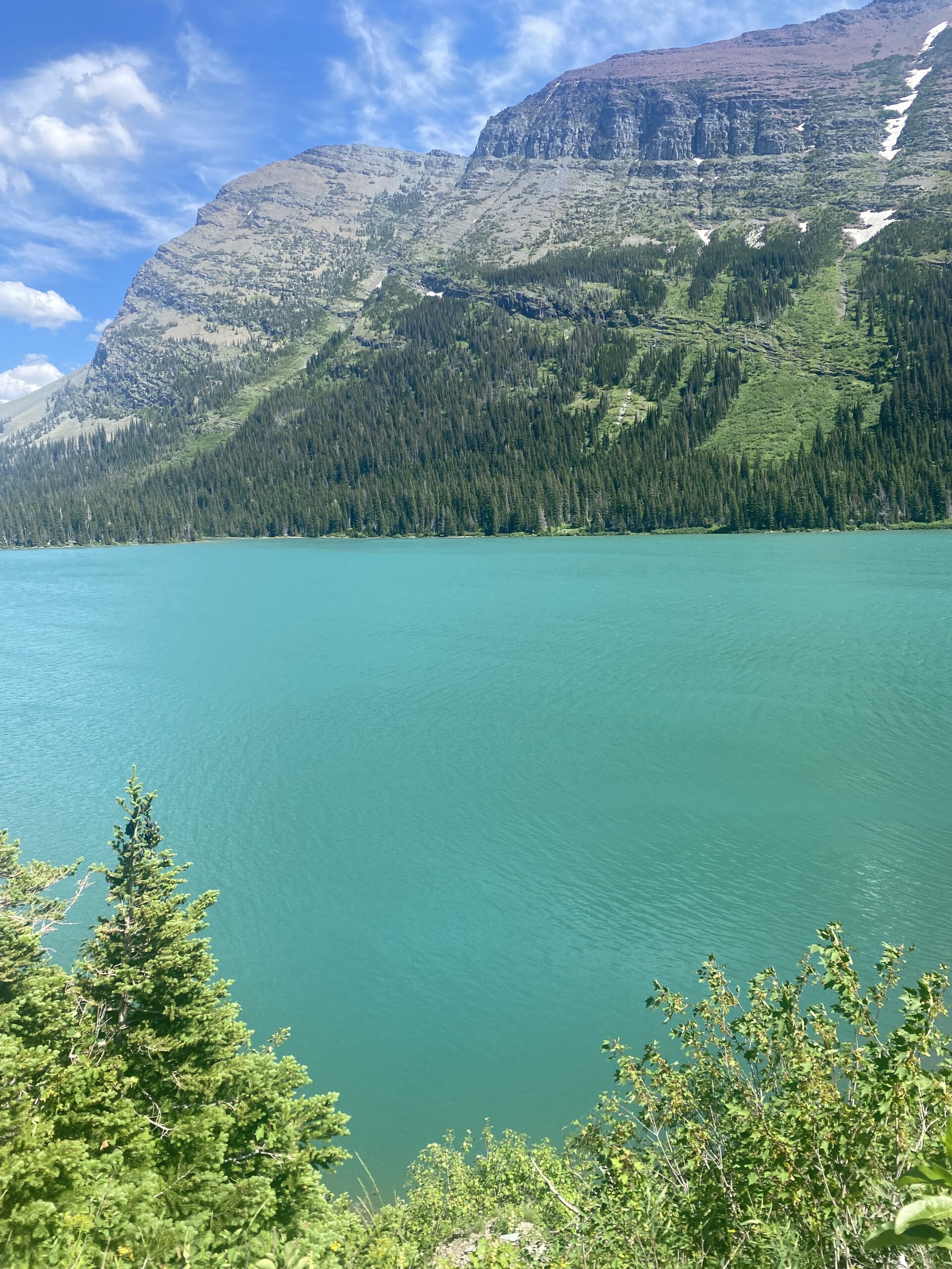 View of lake along the Grinnell Lake trail